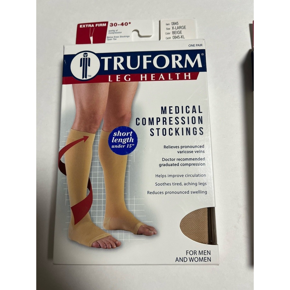 Truform Medical Compressions Socks Knee Length So Extra Large Beige Extra Firm